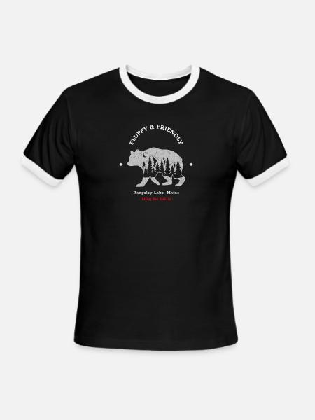 rangely_lake_bear - Men's Ringer T-Shirt - black/white