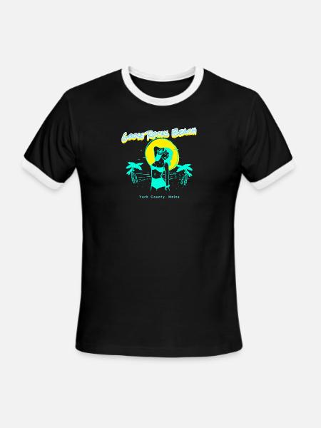 GOOSE_ROCKS_BEACH - Men's Ringer T-Shirt - black/white