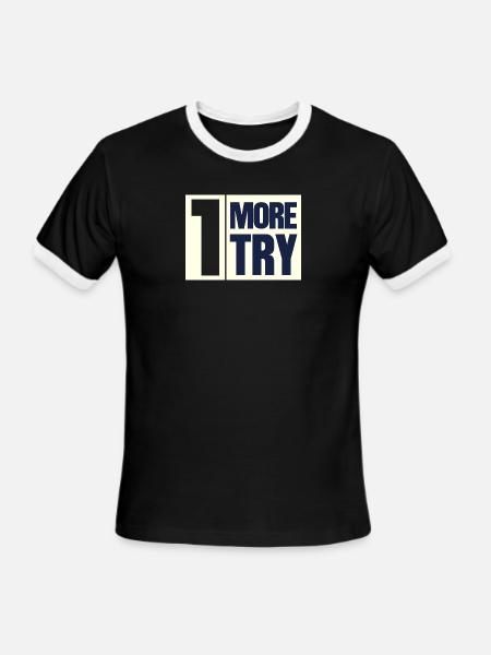 One More Try - Men's Ringer T-Shirt - black/white