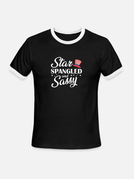 Star Spangled and Sassy - Men's Ringer T-Shirt - black/white