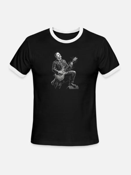 Chester A. Arthur Guitarist - Men's Ringer T-Shirt - black/white