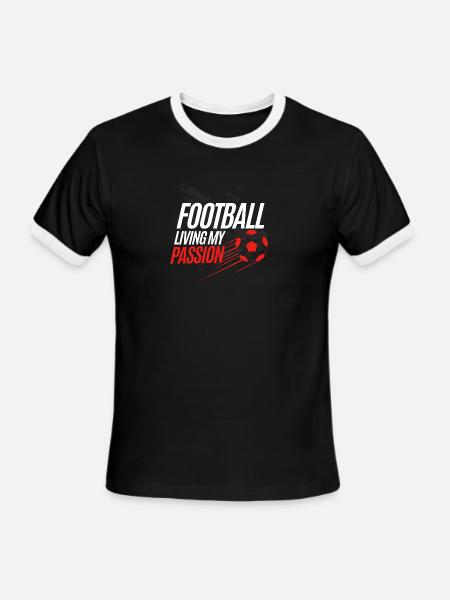 Football Living Passion - Men's Ringer T-Shirt - black/white