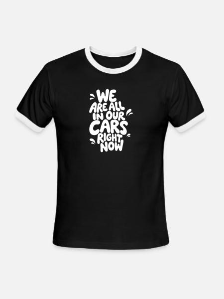 Daily Commute Aesthetic Graphic Design - Men's Ringer T-Shirt - black/white