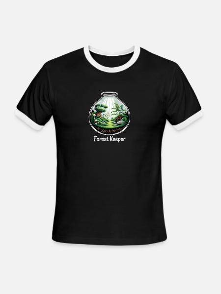 Forest Keeper Mossarium Terrarium - Men's Ringer T-Shirt - black/white