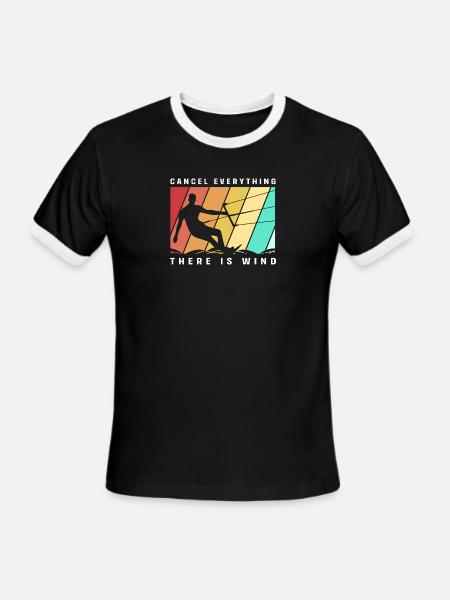 Kite Boarding Summer Kitesurfing - Men's Ringer T-Shirt - black/white