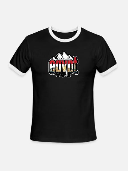 egypt - Men's Ringer T-Shirt - black/white