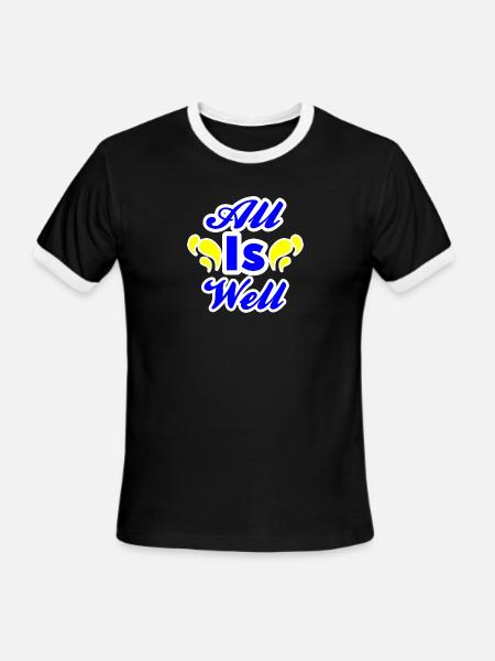 All Is Well - Men's Ringer T-Shirt - black/white