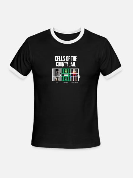 Cellblock Trio Jail Scene - Men's Ringer T-Shirt - black/white