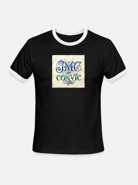 IMC Convic Monogram Flourish - Men's Ringer T-Shirt - black/white