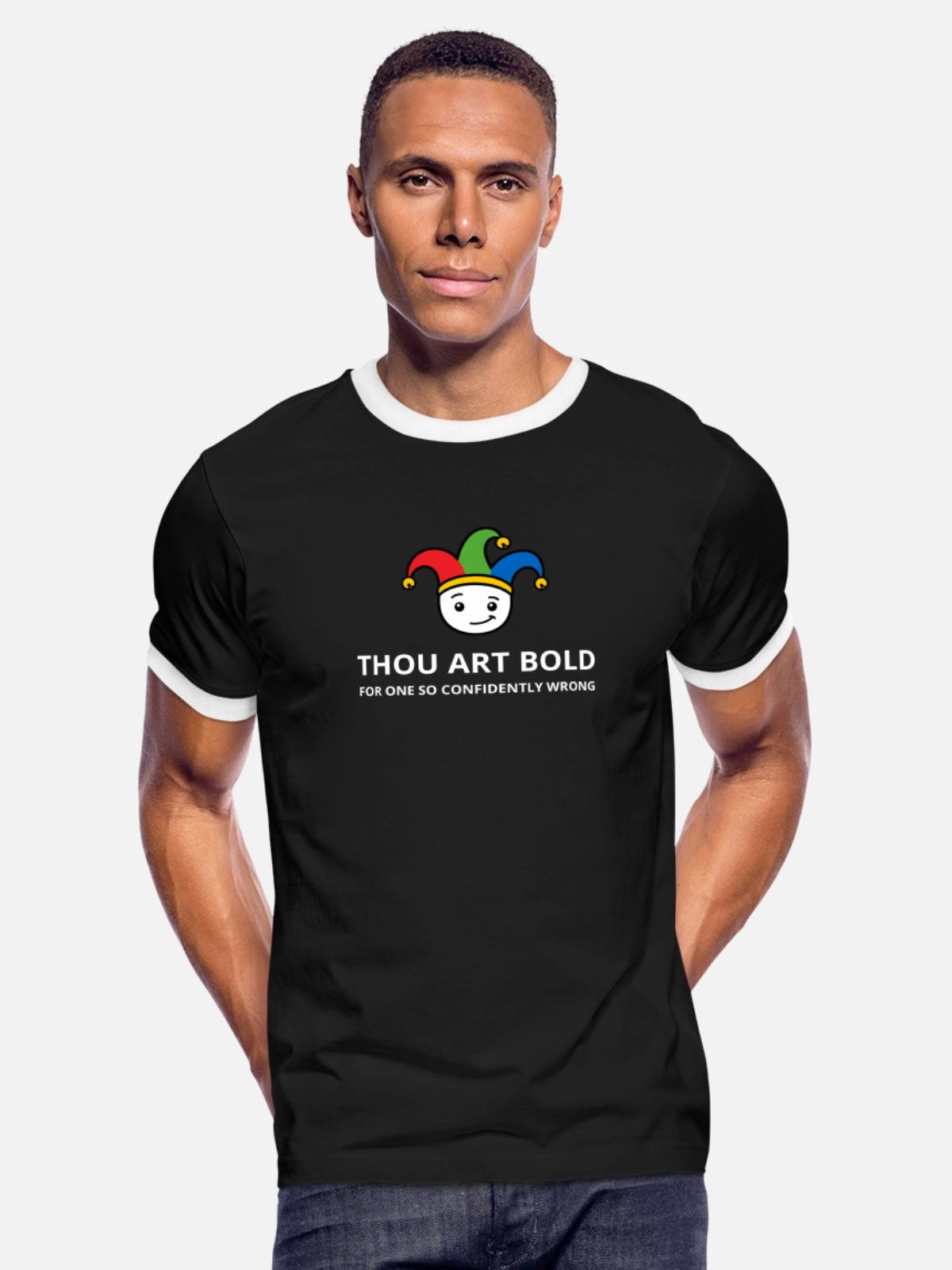Thou Art Bold - Men's Ringer T-Shirt - black/white - Front - Jackson (183cm)
