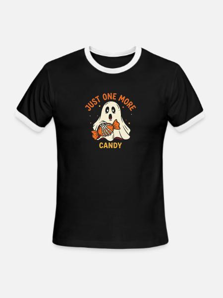 Just One More Candy Ghost - Men's Ringer T-Shirt - black/white