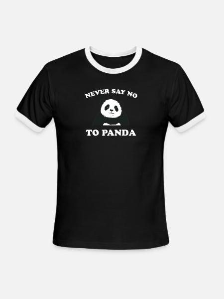 Never Say No To Panda - White - Men's Ringer T-Shirt - black/white