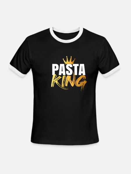 Pasta King - Men's Ringer T-Shirt - black/white