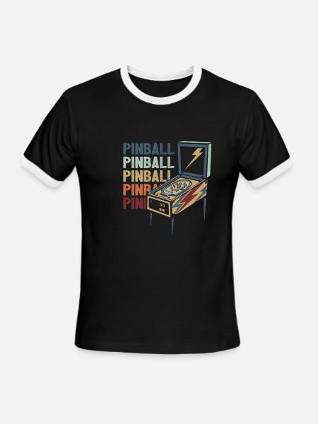Pinball Flipping - Men's Ringer T-Shirt - black/white