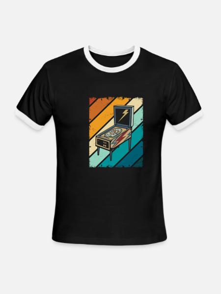 Pinball Flipping - Men's Ringer T-Shirt - black/white