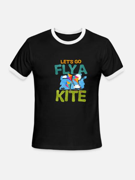 Kite Flying - Men's Ringer T-Shirt - black/white