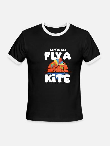 Kite Flying - Men's Ringer T-Shirt - black/white