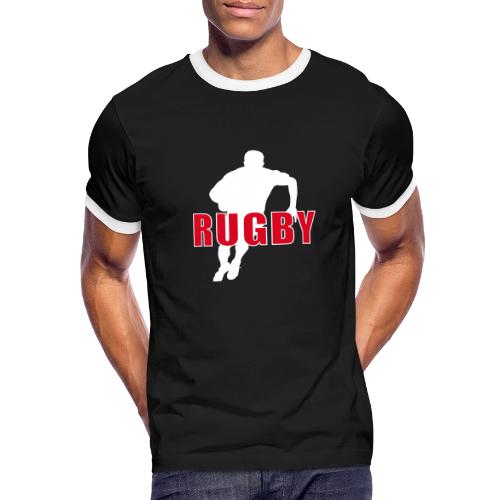 Bold Rugby Action Silhouette - Men's Ringer T-Shirt