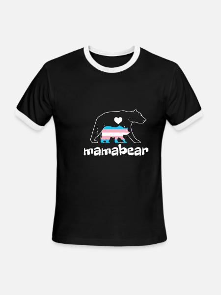 Mamabear Trans - Men's Ringer T-Shirt - black/white