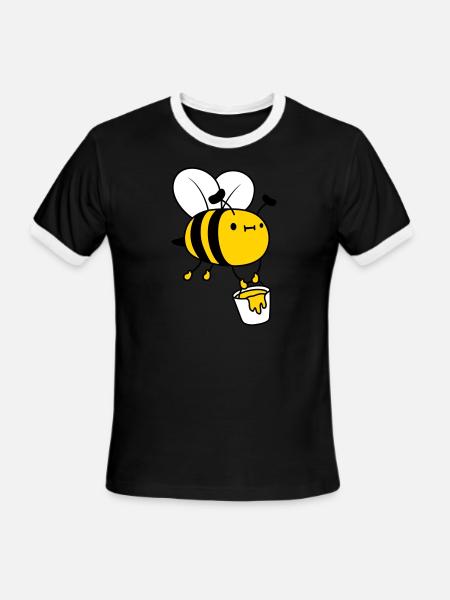 Honey bucket bee - Men's Ringer T-Shirt - black/white