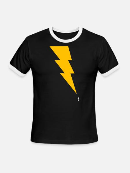 Lightning Bolt - Black - Men's Ringer T-Shirt - black/white