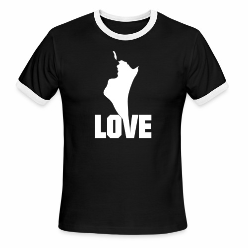 True LOVE couple man woman gift ideas silhouette - Men's Ringer T-Shirt