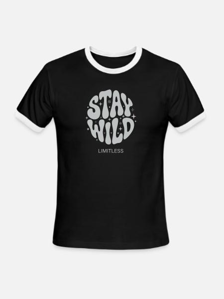 Stay Wild Limitless - Men's Ringer T-Shirt - black/white