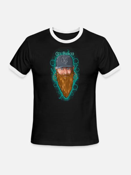 "Get Pierced" - Men's Ringer T-Shirt - black/white