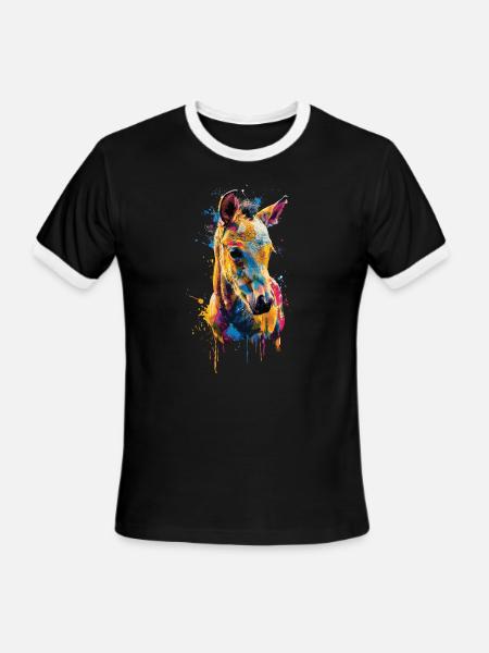 Horse - Men's Ringer T-Shirt - black/white