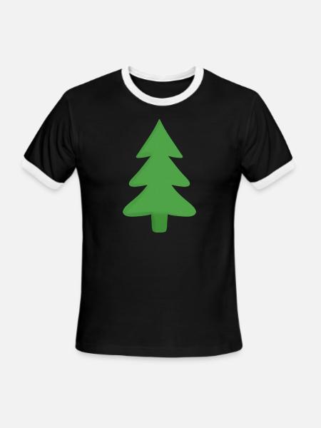 Pine Tree - Men's Ringer T-Shirt - black/white