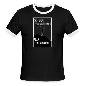Embrace the Challenge, Reap the Rewards - Men's Ringer T-Shirt - black/white - Front - Jackson (183cm)