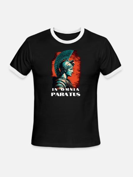 Latin Quote Roman Soldier - Men's Ringer T-Shirt - black/white