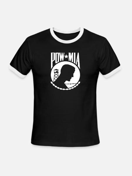 POW MIA Never Forget - Men's Ringer T-Shirt - black/white