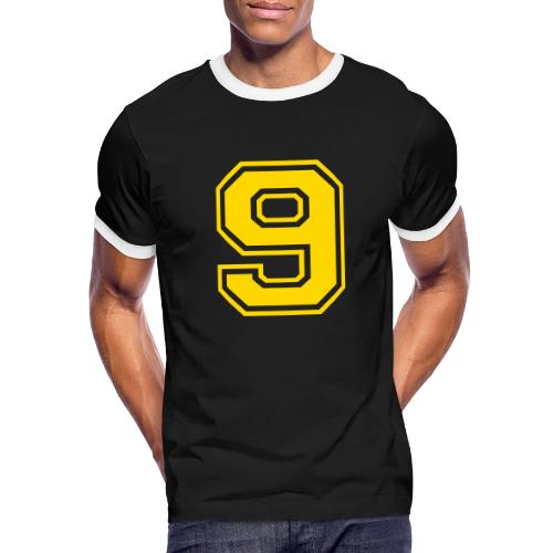 Number 9 in a classic athletic collegiate font - Men's Ringer T-Shirt