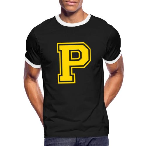 Letter P – Capital Athletic Alphabet Monogram - Men's Ringer T-Shirt