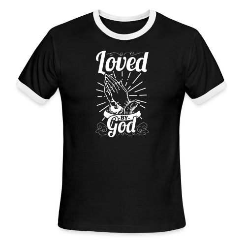 Loved By God - Alt. Design (White Letters) - Men's Ringer T-Shirt