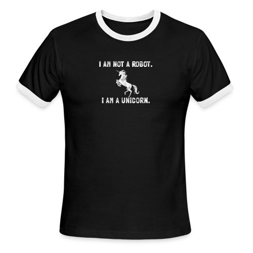 unicorn tall white - Men's Ringer T-Shirt