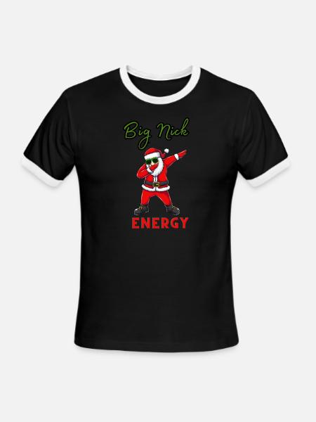 Big Nick Energy Santa - Men's Ringer T-Shirt - black/white