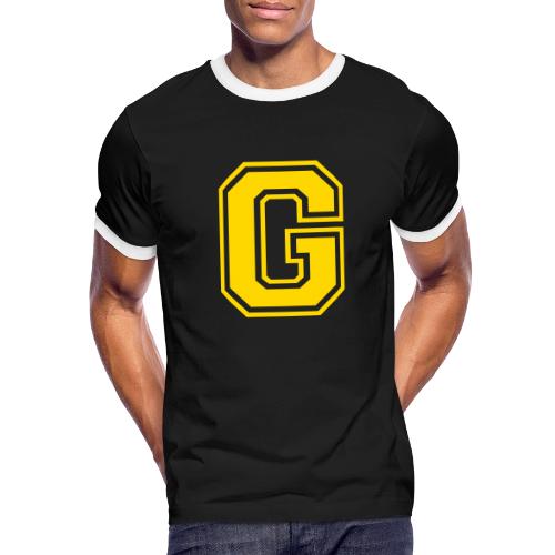 Letter G – Capital Athletic Alphabet Monogram - Men's Ringer T-Shirt