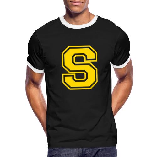 Letter S – Capital Athletic Alphabet Monogram - Men's Ringer T-Shirt