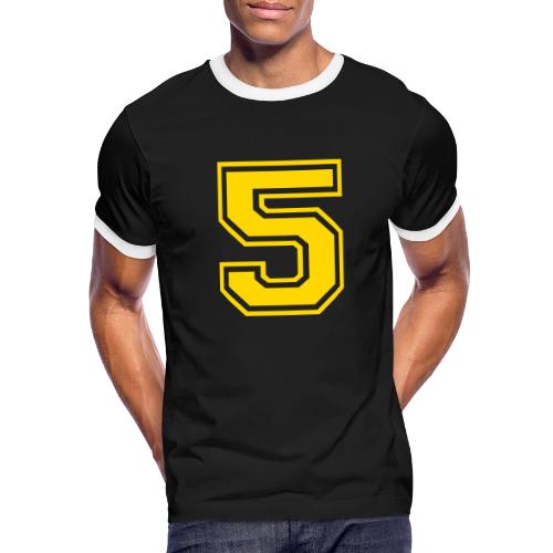 Number 5 in a classic athletic collegiate font - Men's Ringer T-Shirt