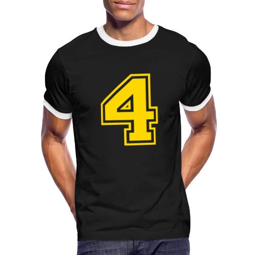 Number 4 in a classic athletic collegiate font - Men's Ringer T-Shirt