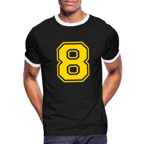 Number 8 in a classic athletic collegiate font - Men's Ringer T-Shirt