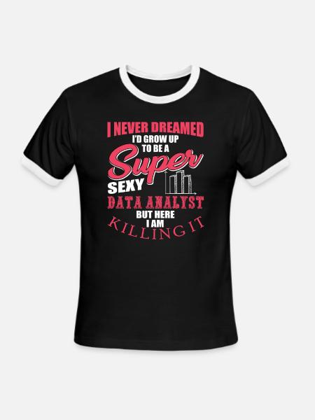Funny Data Analyst Humor - Men's Ringer T-Shirt - black/white