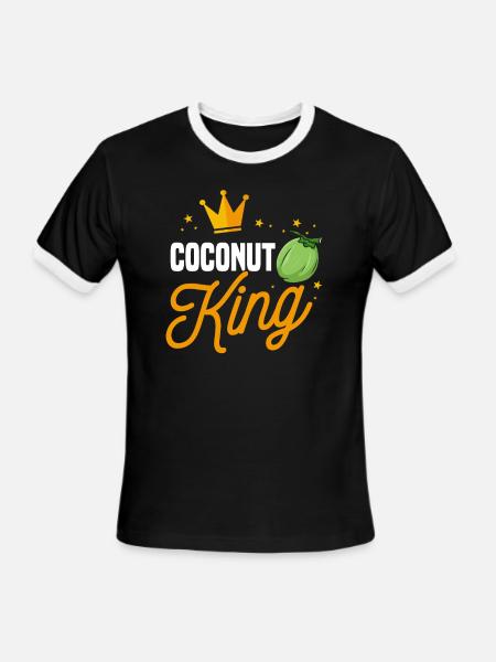 Coconut King - Men's Ringer T-Shirt - black/white