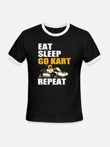 Go Kart - Men's Ringer T-Shirt - black/white