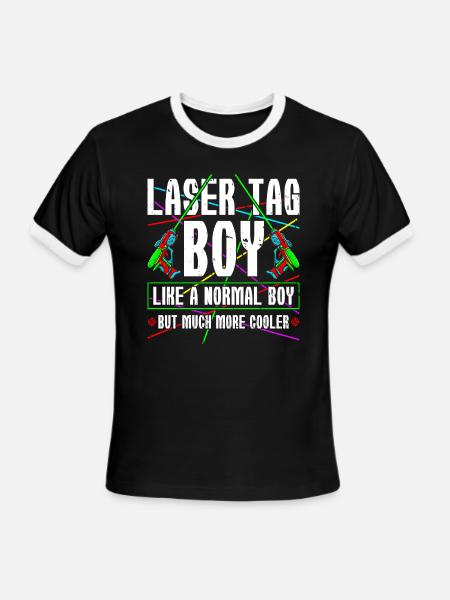 Laser Tag Boy Indoor Laser Tag - Men's Ringer T-Shirt - black/white