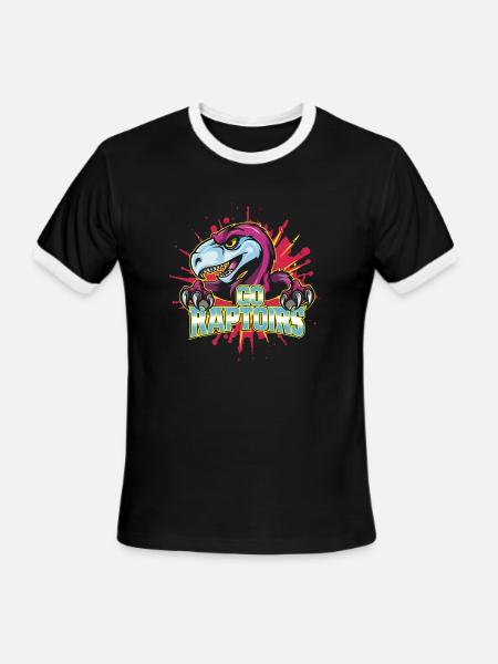 Go Raptors - Men's Ringer T-Shirt - black/white