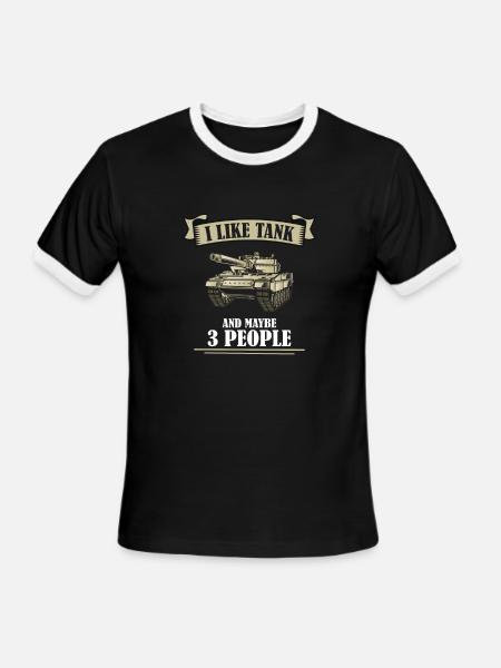 I like tanks and maybe 3 people - Men's Ringer T-Shirt - black/white