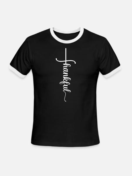 thankful thanksgiving - Men's Ringer T-Shirt - black/white